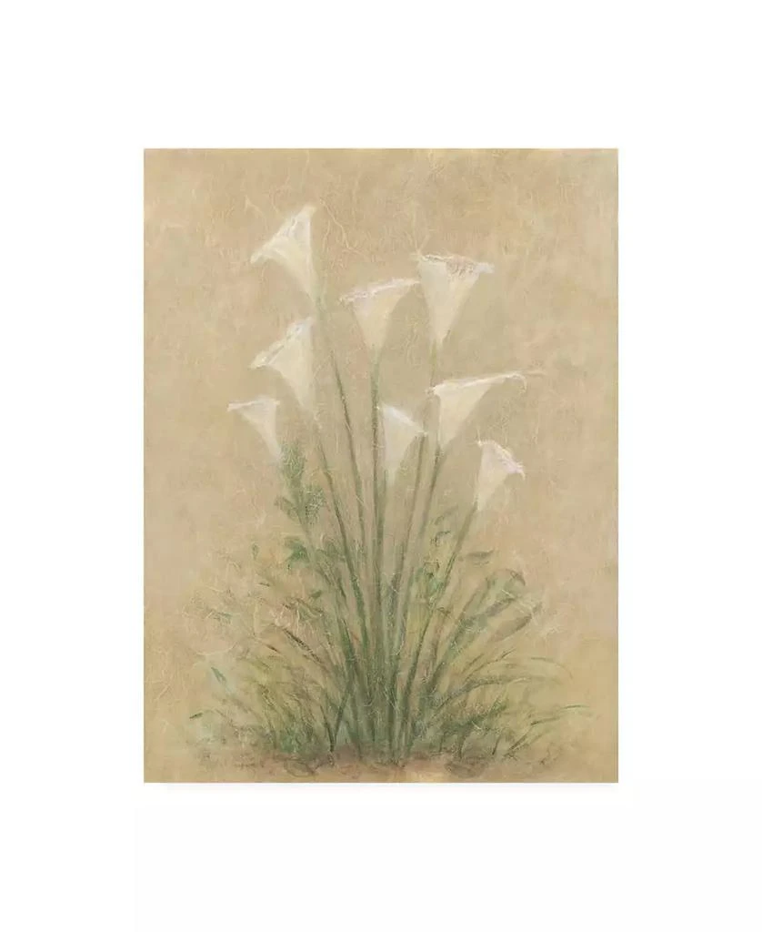 Trademark Global Debra Lake White Lilies on Parchment Canvas Art - 15.5" x 21"