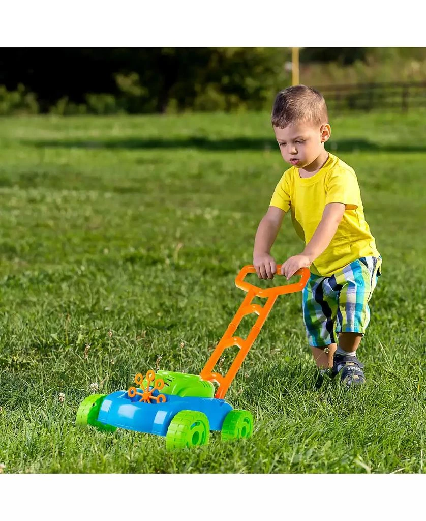 Trademark Global Hey Play Bubble Lawn Mower - Toy Push Lawn Mower Bubble Blower Machine, Walk Behind Outdoor Activity For Toddlers, Boys And Girls 6