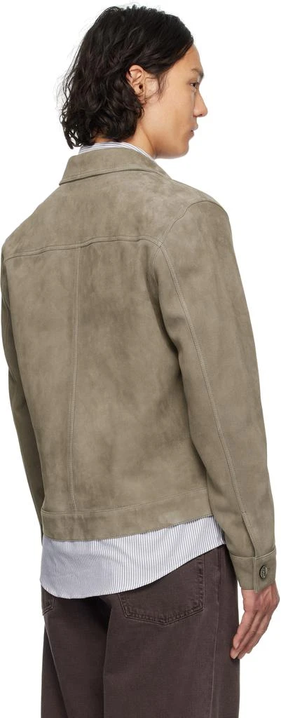 AMI Taupe Buttoned Suede Jacket 3