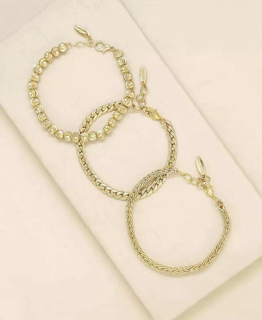 Ettika Jewelry Classical 18K Gold Trio Women's Bracelet Set 2