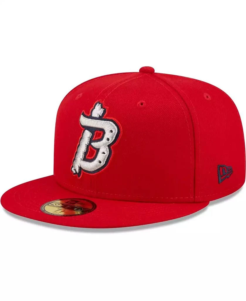 New Era Men's Red Binghamton Rumble Ponies Authentic Collection 59FIFTY Fitted Hat 1