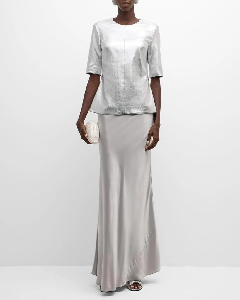 ROSETTA GETTY Leather Fitted T-Shirt 2