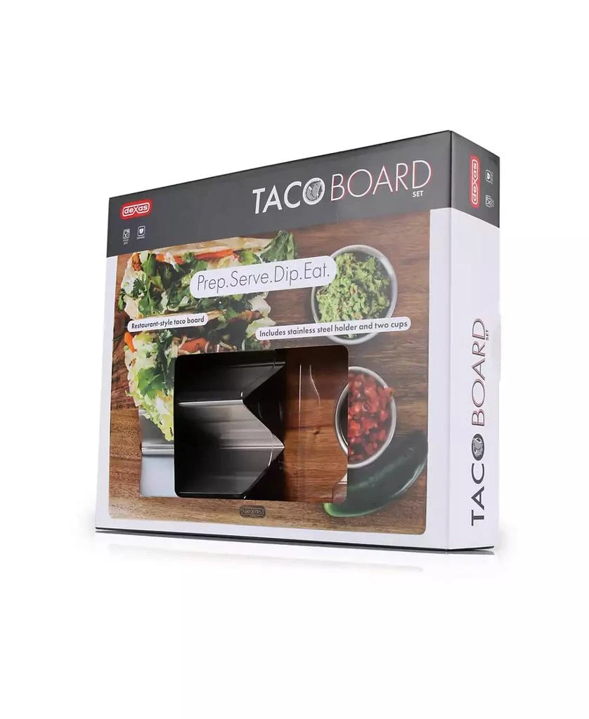 Dexas Acacia 12" x 10" Taco Board Set 2