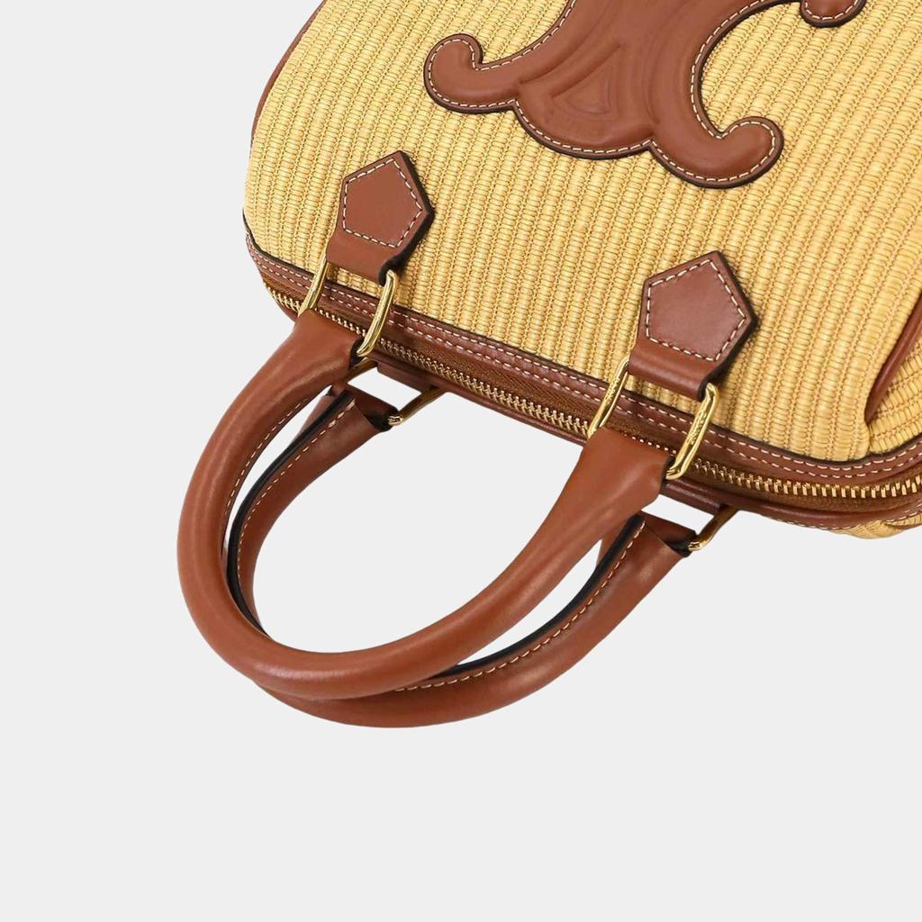 Celine Celine Beige/Brown Raffia with Leather Small Cuir