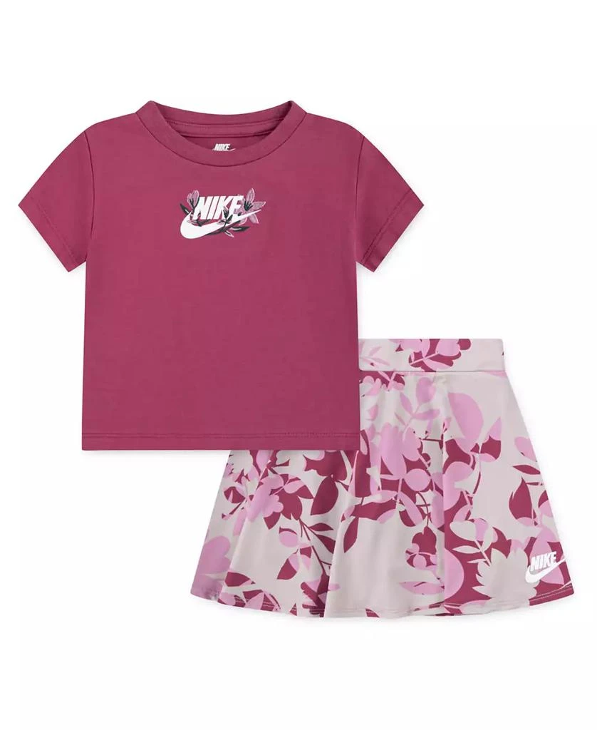 NIKE Toddler Girls 2-Piece Printed Club T-shirt and Scooter Set 1