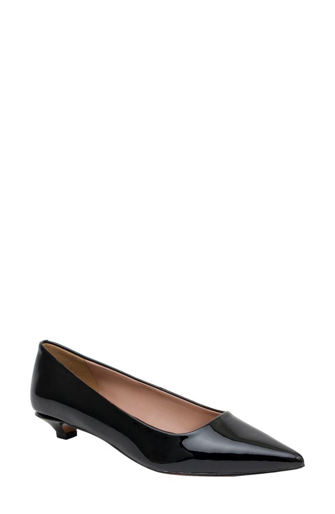 Linea Paolo Banks Patent Kitten Heel Pointed Toe Pump