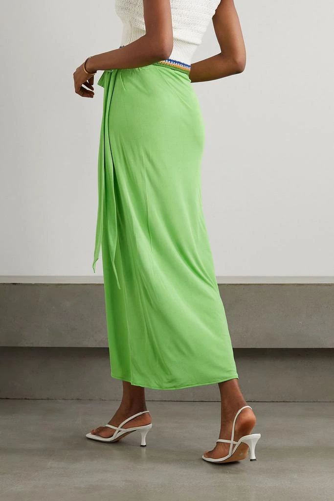 Staud Angelica draped jersey maxi wrap skirt 3