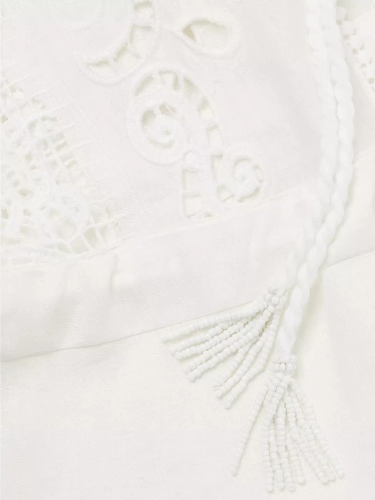 Farm Rio Guipure Lace Linen-Blend Midi-Dress 6