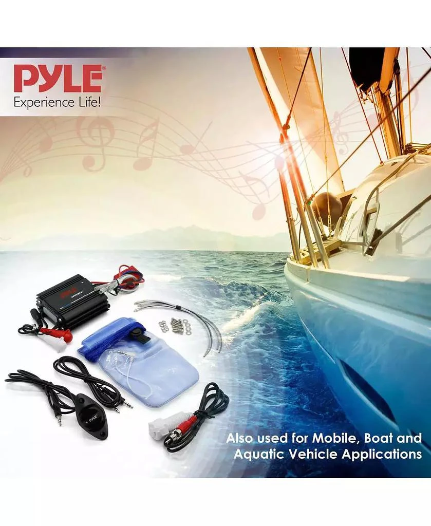 Pyle Bluetooth Marine Amplifier Kit, 2-Ch. Waterproof Audio Power Amp System 5