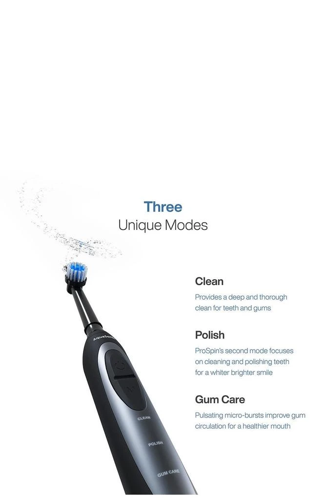 AquaSonic ProSpin Ultra Whitening & Plaque Removing Electric Toothbrush Set 6