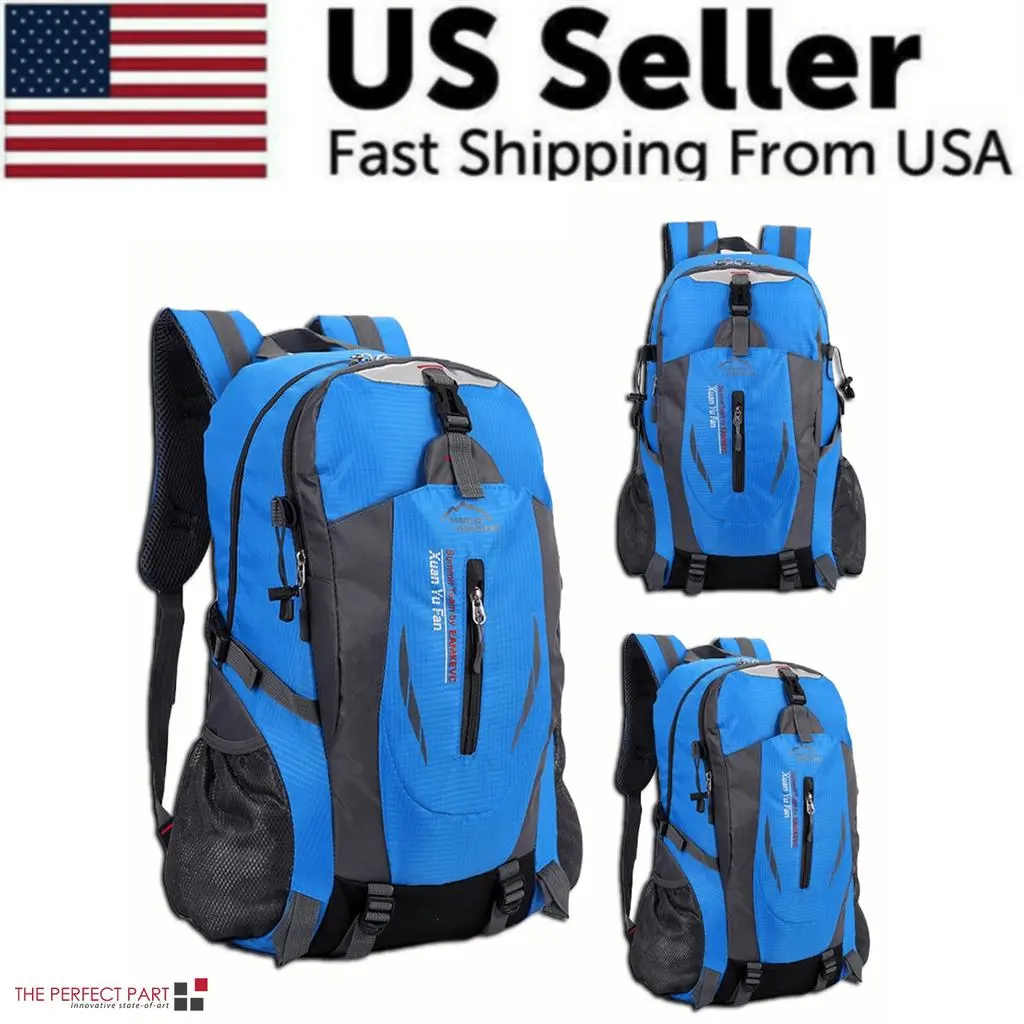 APERU 40L Men Women Travel Backpack Rucksack Camping Laptop Hiking School Book Bag USA