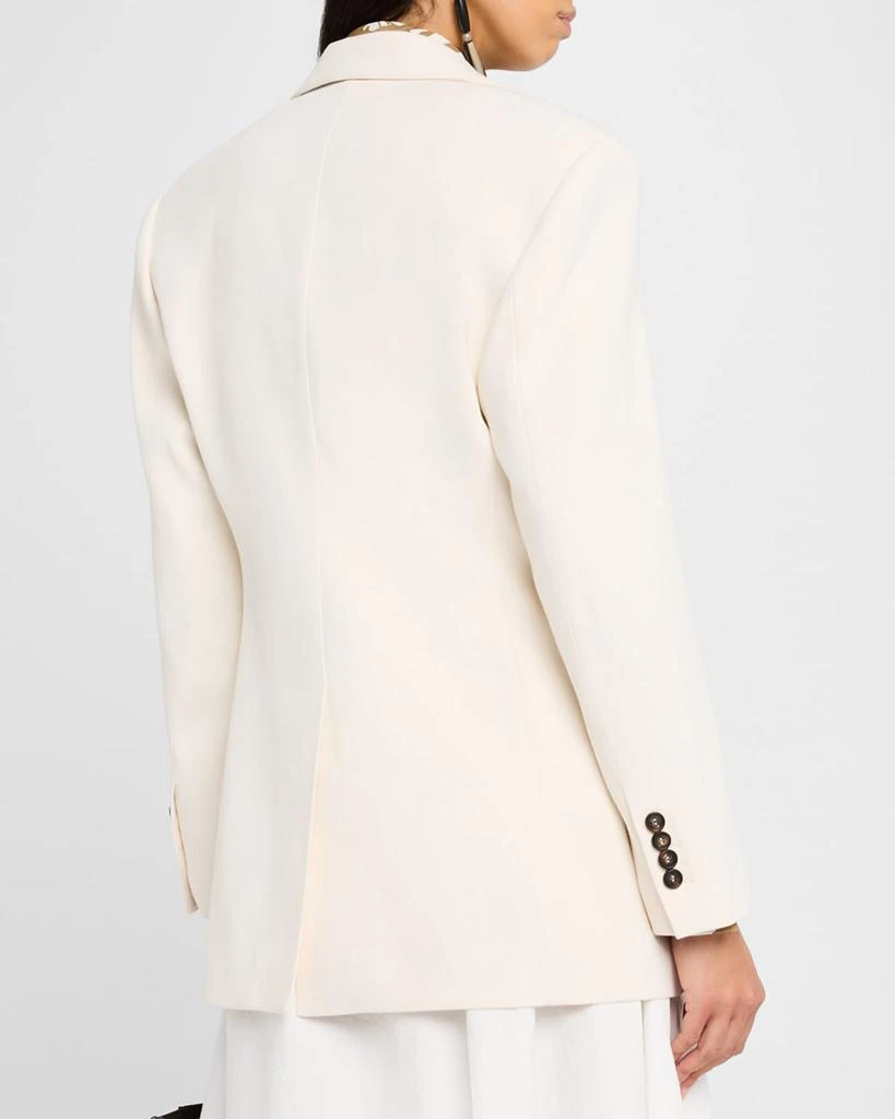 Brunello Cucinelli Diagonal Button-Front Viscose Blazer 3