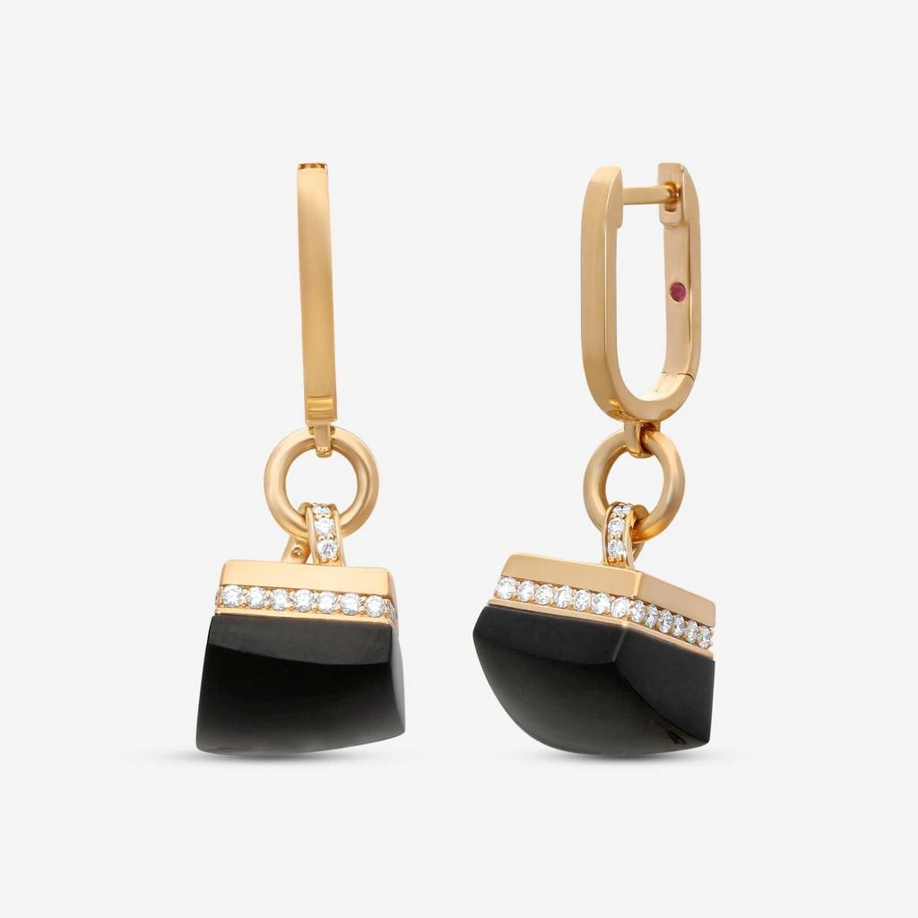 Roberto Coin Roberto Coin Sauvage Privé 18K Rose Gold Diamond 
Black Jade Drop Earrings 8882813AXERJX-copy