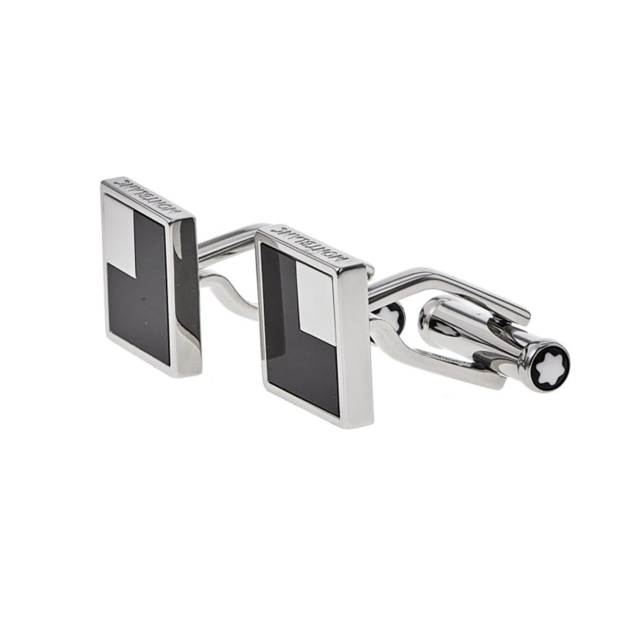 Montblanc Heritage Square Black Onyx Inlay Stainless Steel Men's