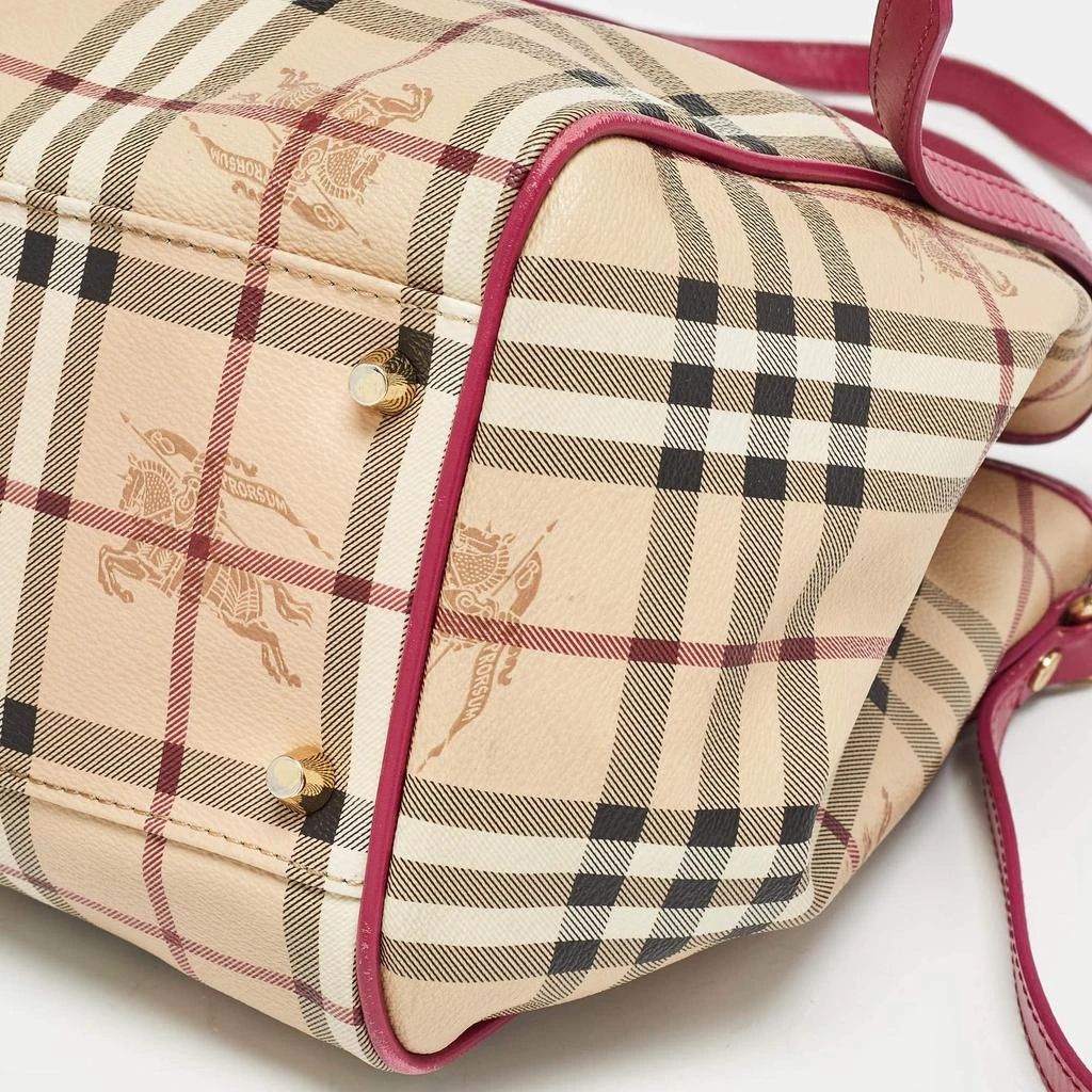 Burberry Burberry Pink/Beige Haymarket Check Coated Canvas and Leather Small Canterbury Tote 22
