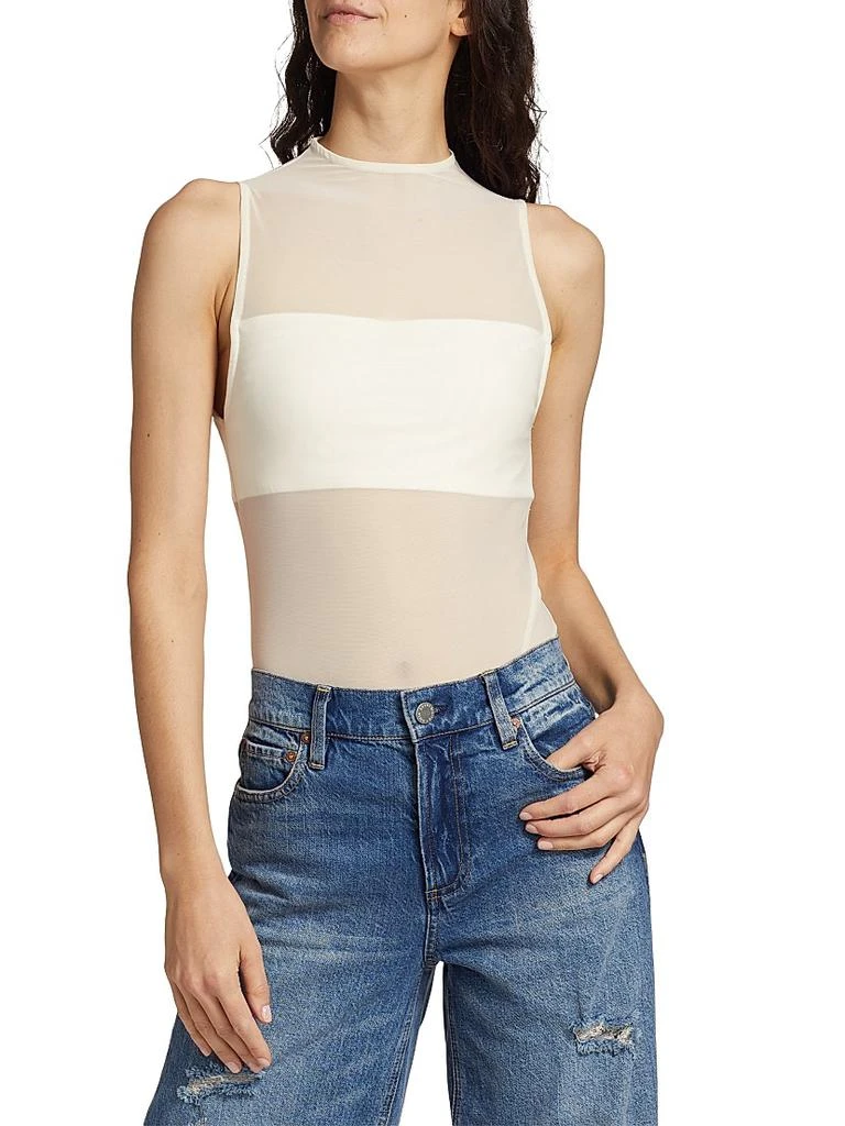 Alice + Olivia Nichol Mesh Sleeveless Bodysuit 3
