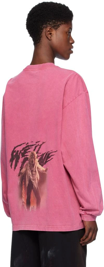 We11done Pink Vintage Horror Long Sleeve T-Shirt 3