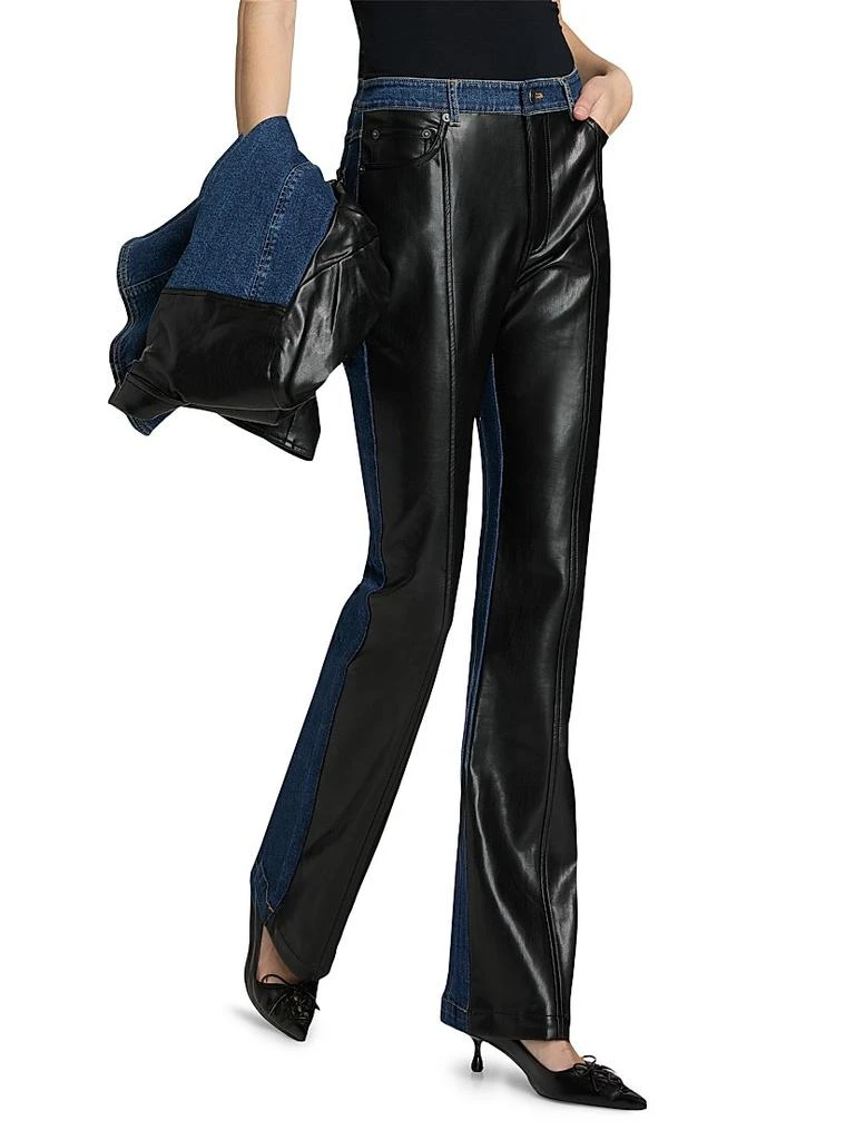 Cinq à Sept Joan Faux-Leather Panel Jeans 3