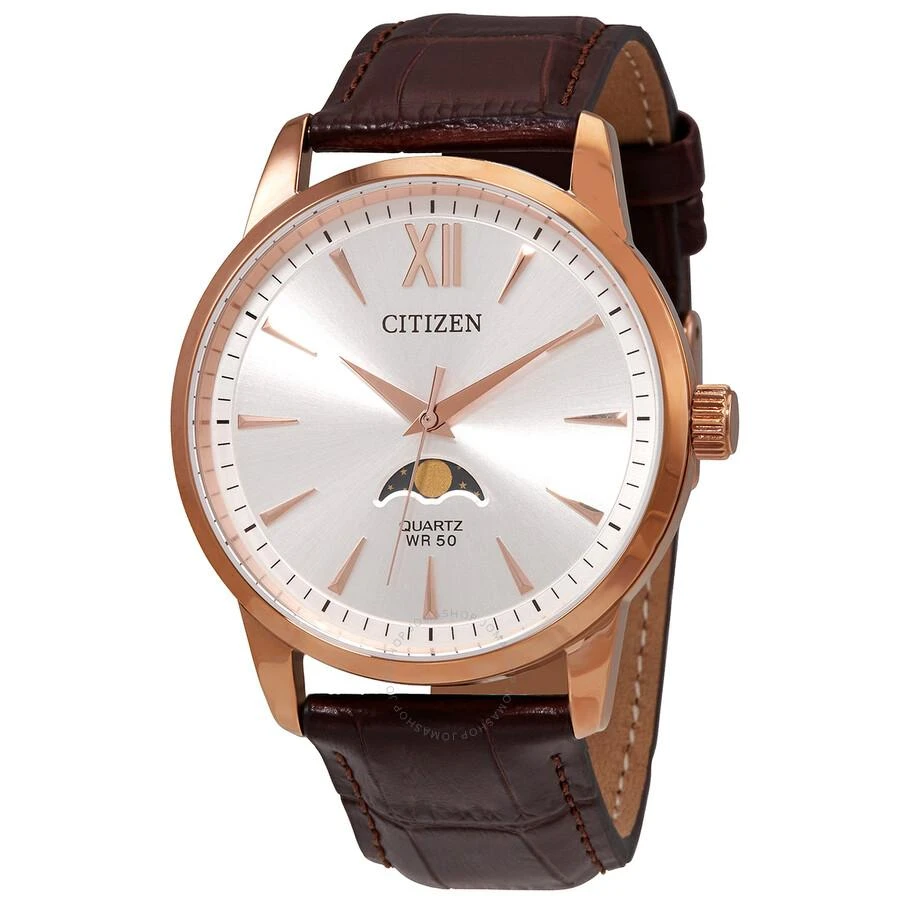Citizen Quartz Moon Phase Silver Dial Men's Watch AK5003-05A 1
