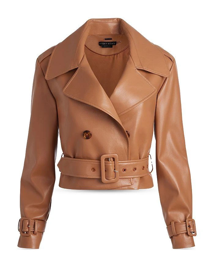 Alice + Olivia Keith Faux Leather Cropped Jacket 6