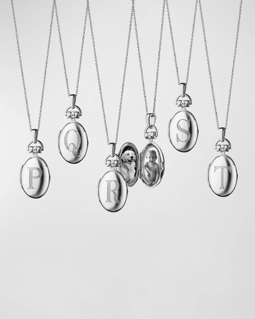 Monica Rich Kosann Sterling Silver Petite Initial Locket Necklace 4