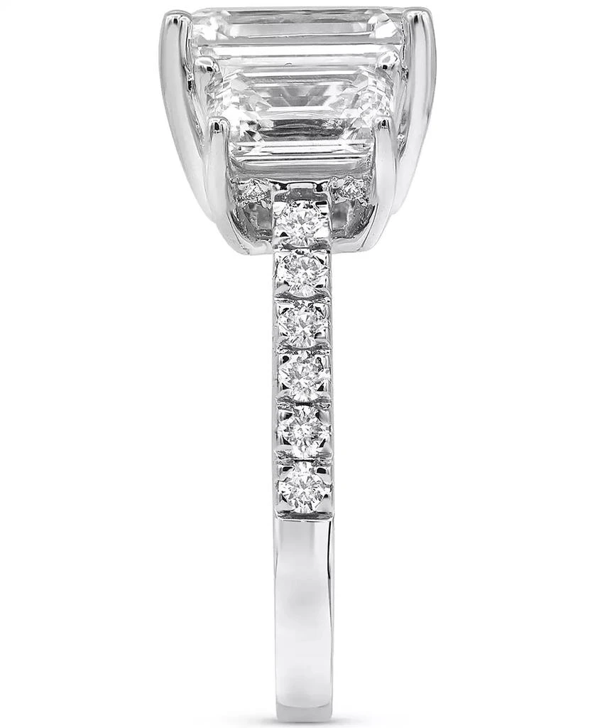 Badgley Mischka Certified Lab Grown Diamond Emerald-Cut Three Stone Engagement Ring (5-3/8 ct. t.w.) in 14k White Gold 4