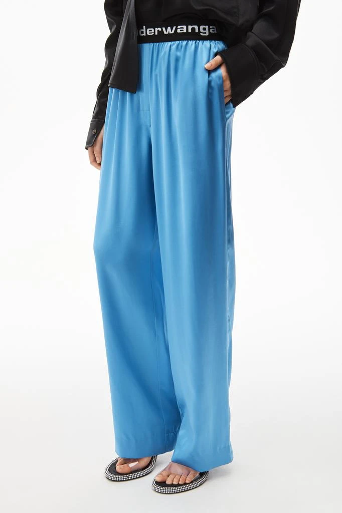 Alexander Wang LOGO ELASTIC PANT IN SILK CHARMEUSE 4