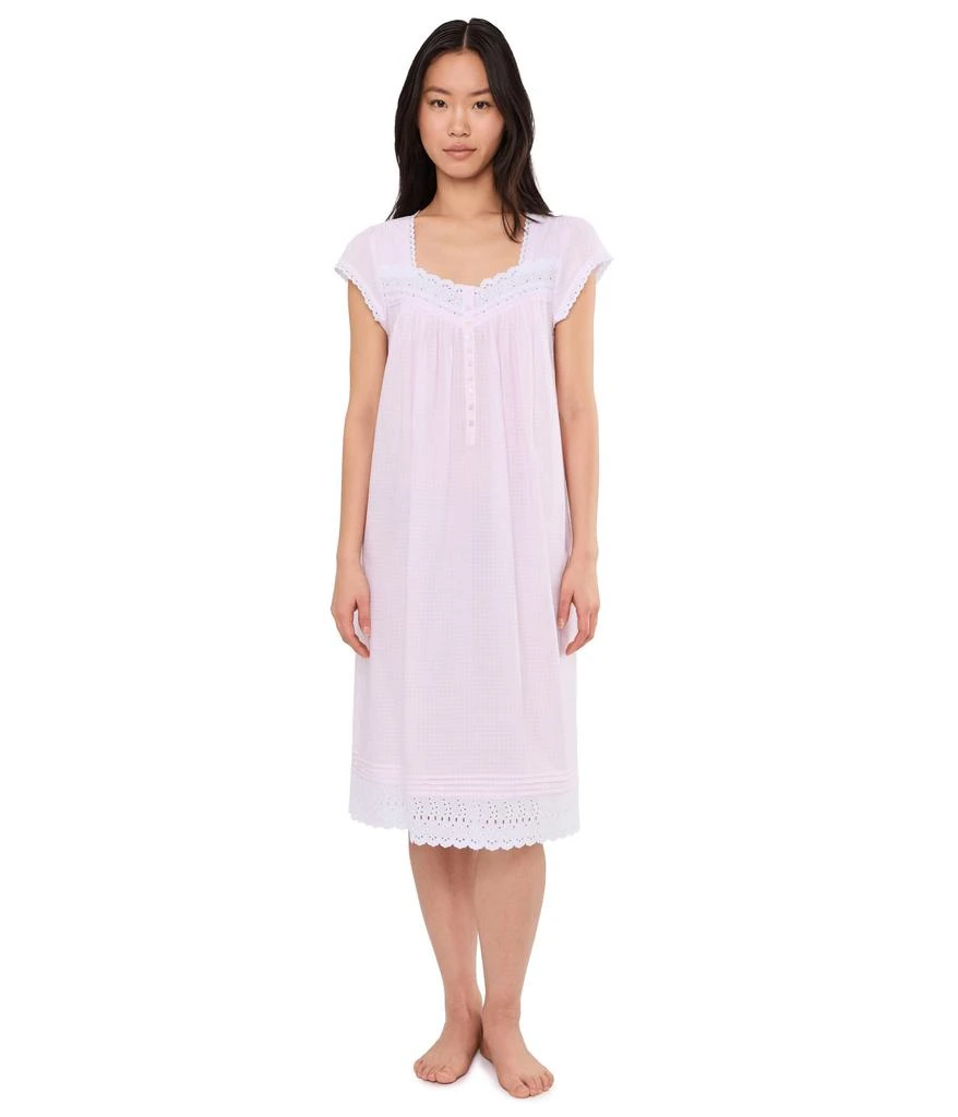 Eileen West Cotton Lawn Swiss Dot Cap Sleeve Waltz Nightgown 2