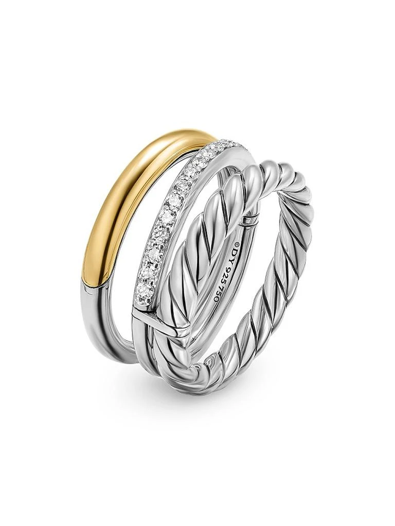 David Yurman DY Mercer Three Row Ring in Sterling Silver 3