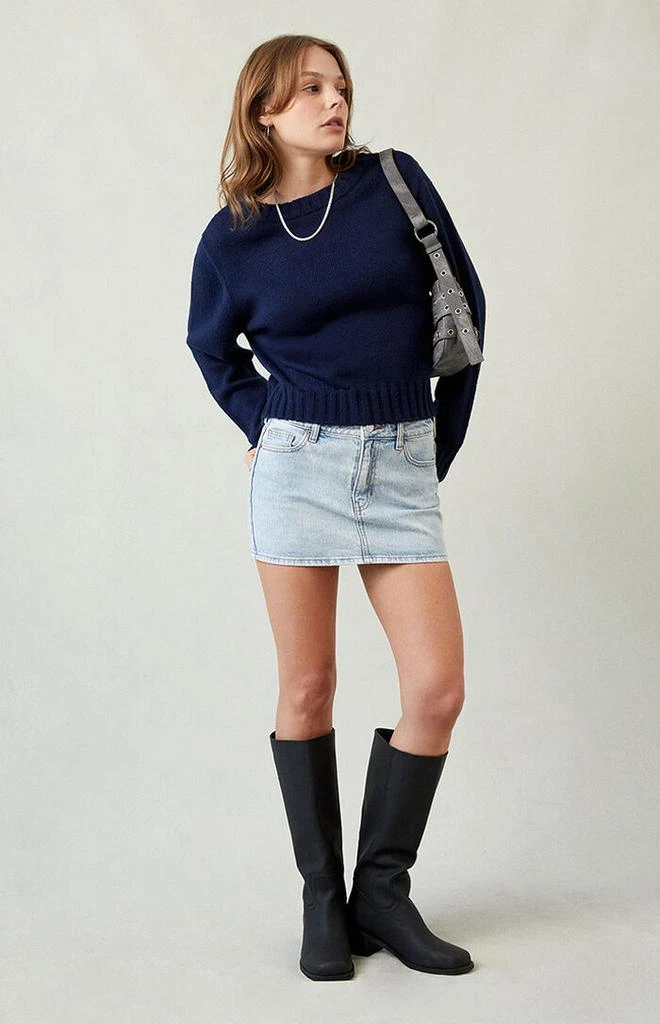 PacSun Bella Stretch Light Indigo Denim Mini Skirt 5