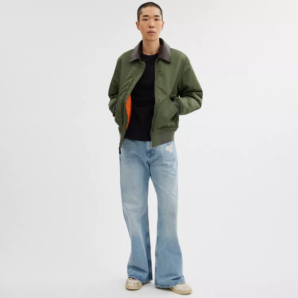 Coach Woven Jacket With Leather Collar - Jackets - BeyondStyle