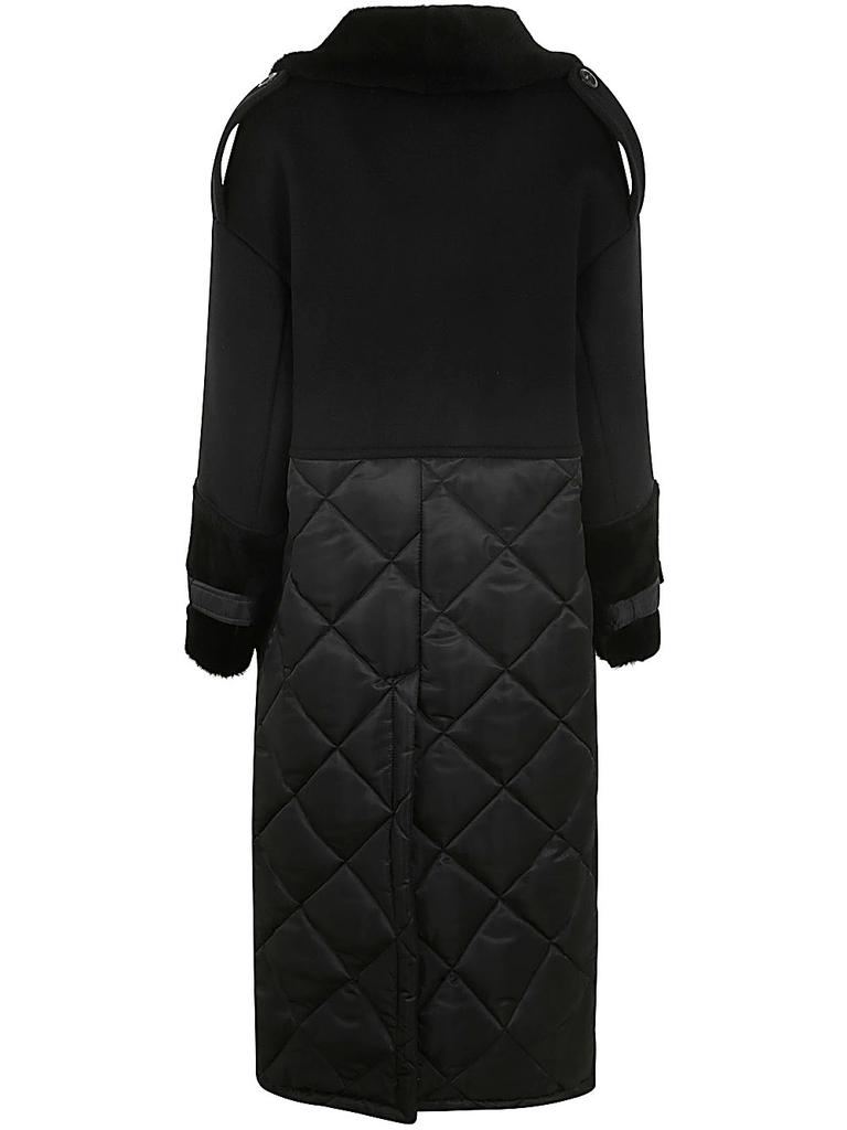 BLANCHA WOOL FABRIC, NYLON FABRIC AND SHEARLING COAT