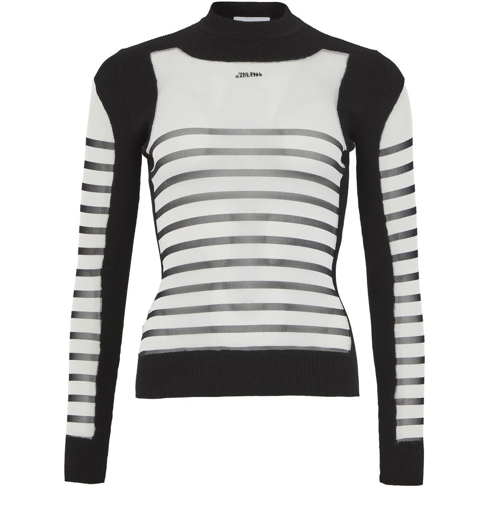 Jean Paul Gaultier The Mariniere long sleeves mix mesh pullover 2