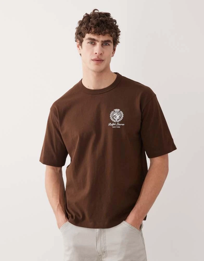 Ralph Lauren Polo Ralph Lauren heavyweight heritage crest back print t-shirt in brown