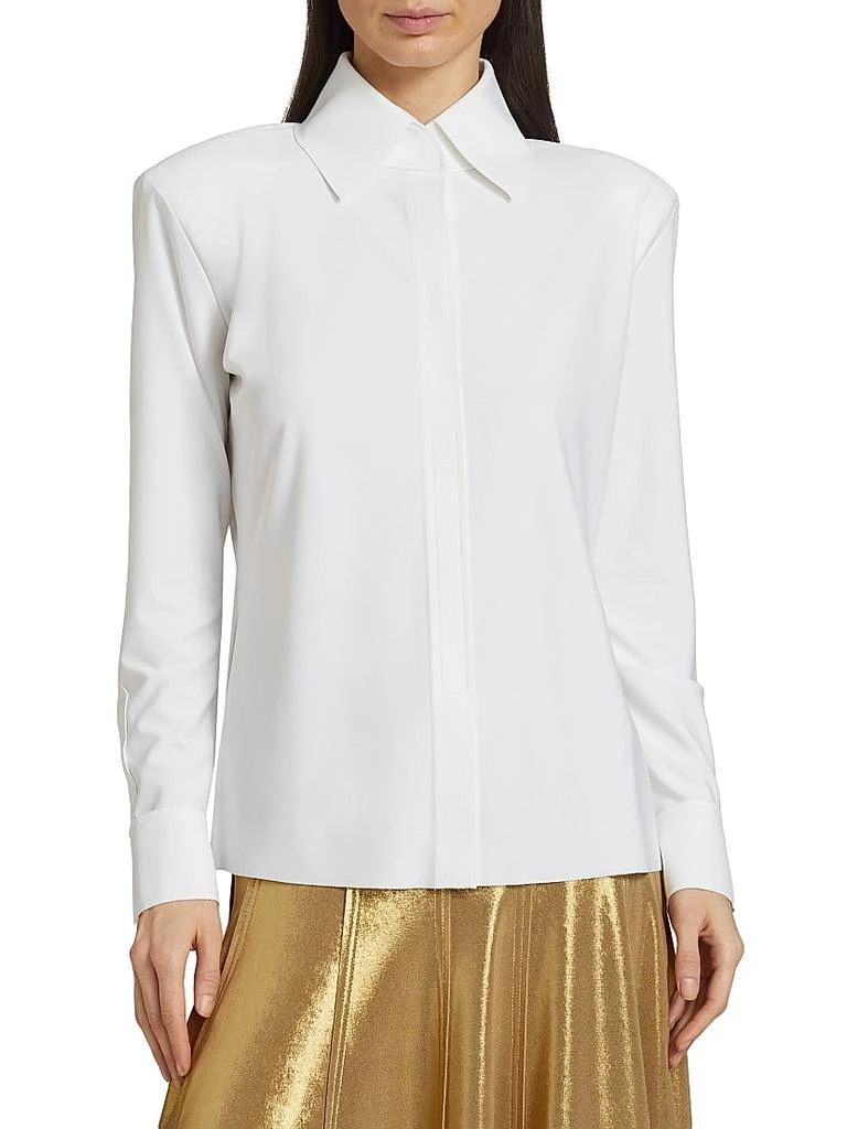 Norma Kamali Bonded Knit Structured Shirt 3