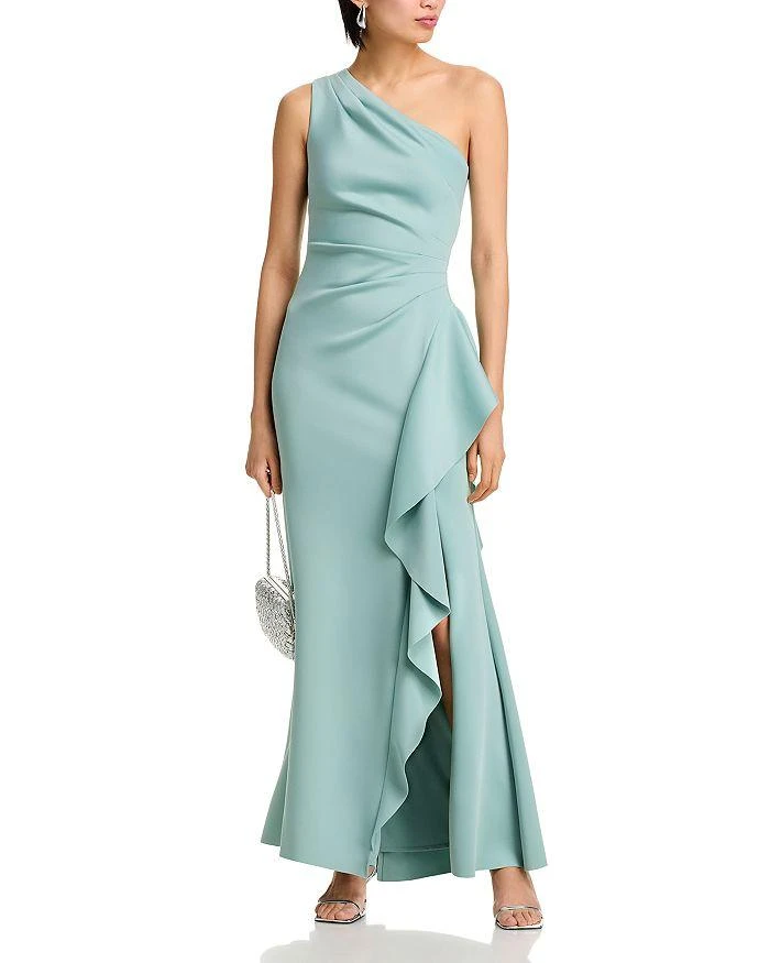 AQUA One Shoulder Ruffled Dress - Exclusive 2