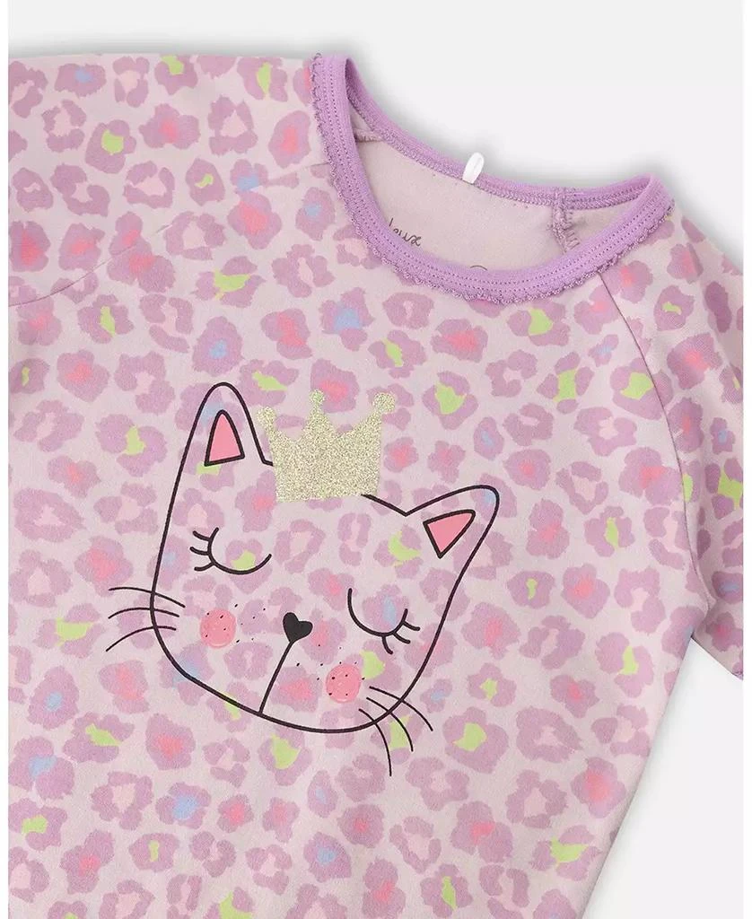 Deux par Deux Baby Girl Cotton Two-Piece Pyjama Set Purple Animal Print - Baby 4