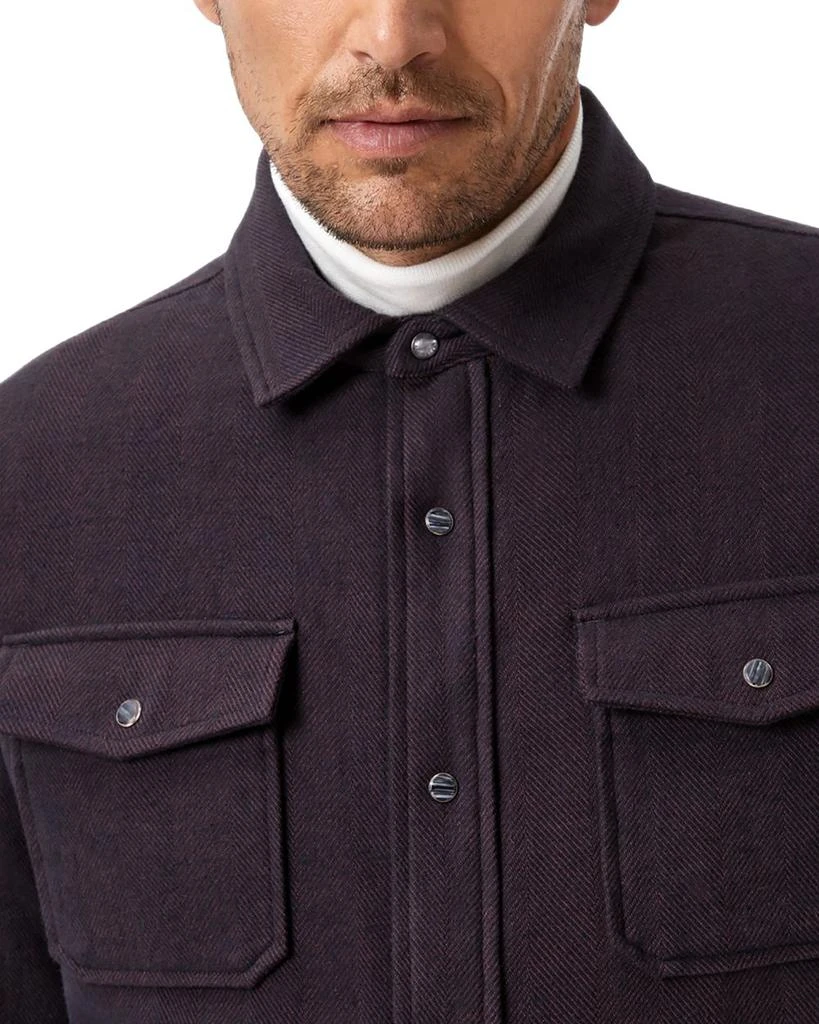 John Varvatos Jameson Herringbone Snap Button Long Sleeve Shirt 5