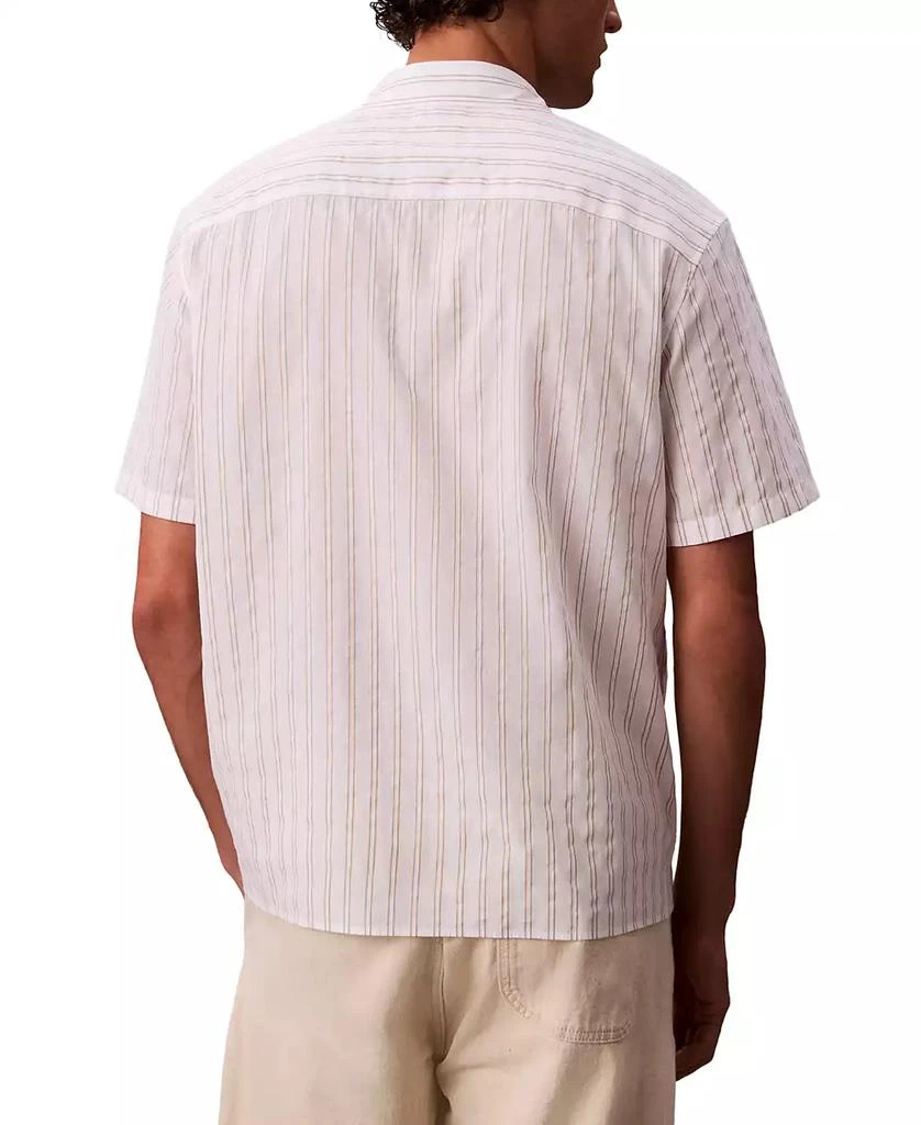 Calvin Klein Men's Cotton Striped Textured Short-Sleeve Shirt 5