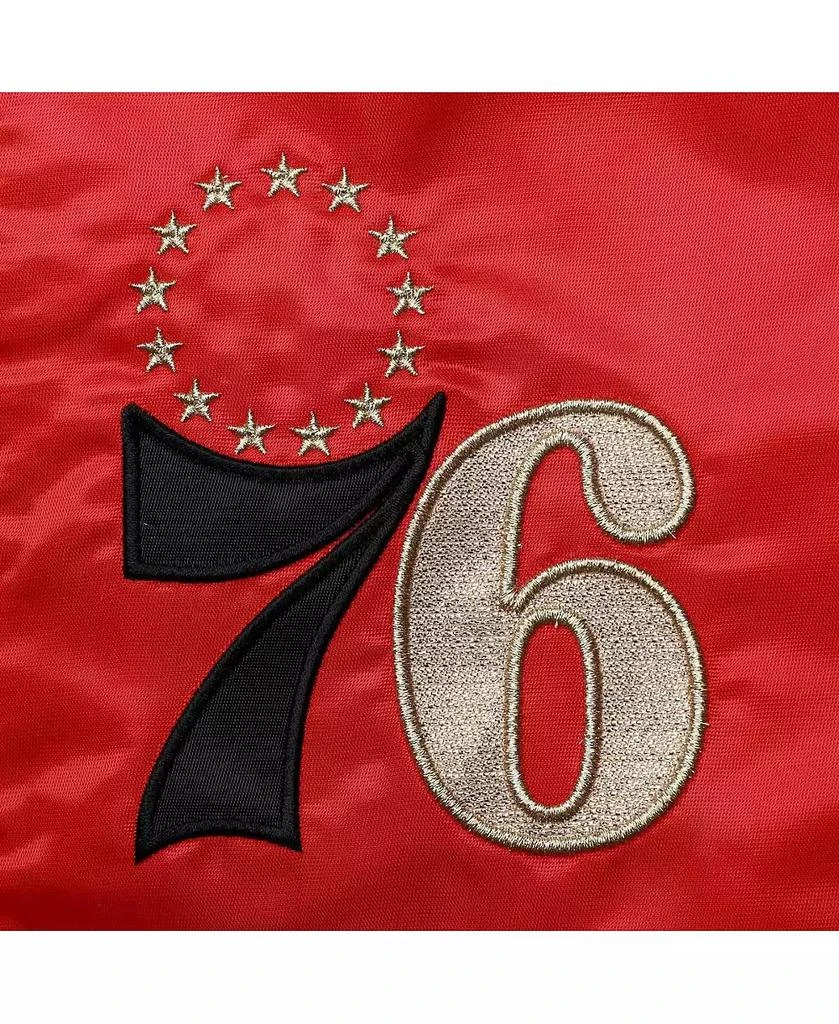 Starter Men's Red and Black and Green Philadelphia 76ers Black History Month NBA 75th Anniversary Full-Zip Jacket 5