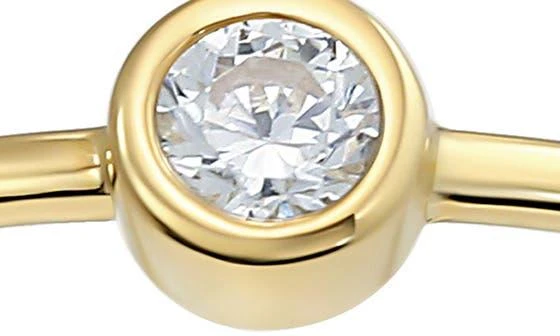 CANDELA JEWELRY 10K Gold Bezel Set CZ Ring - Size 7 2