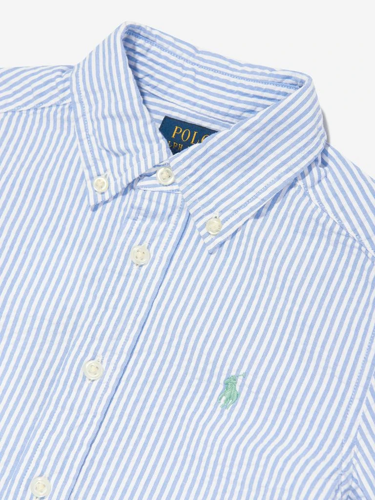 Ralph Lauren Ralph Lauren Boys Striped Logo Shirt in Blue 4