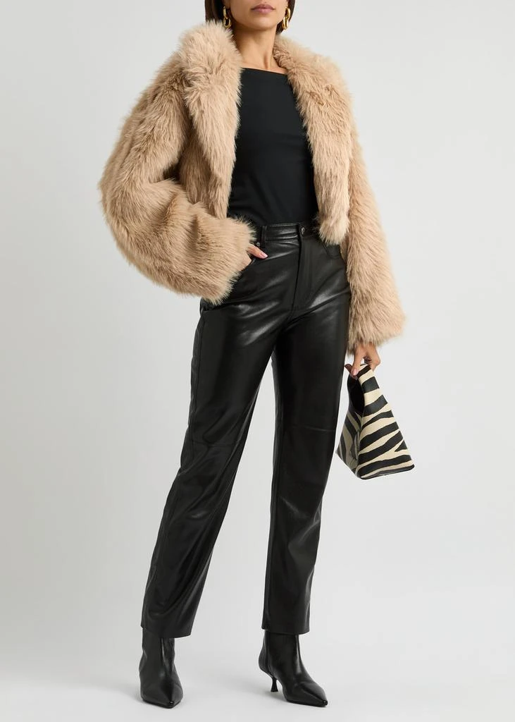 Free People Paris cropped faux-fur jacket 4