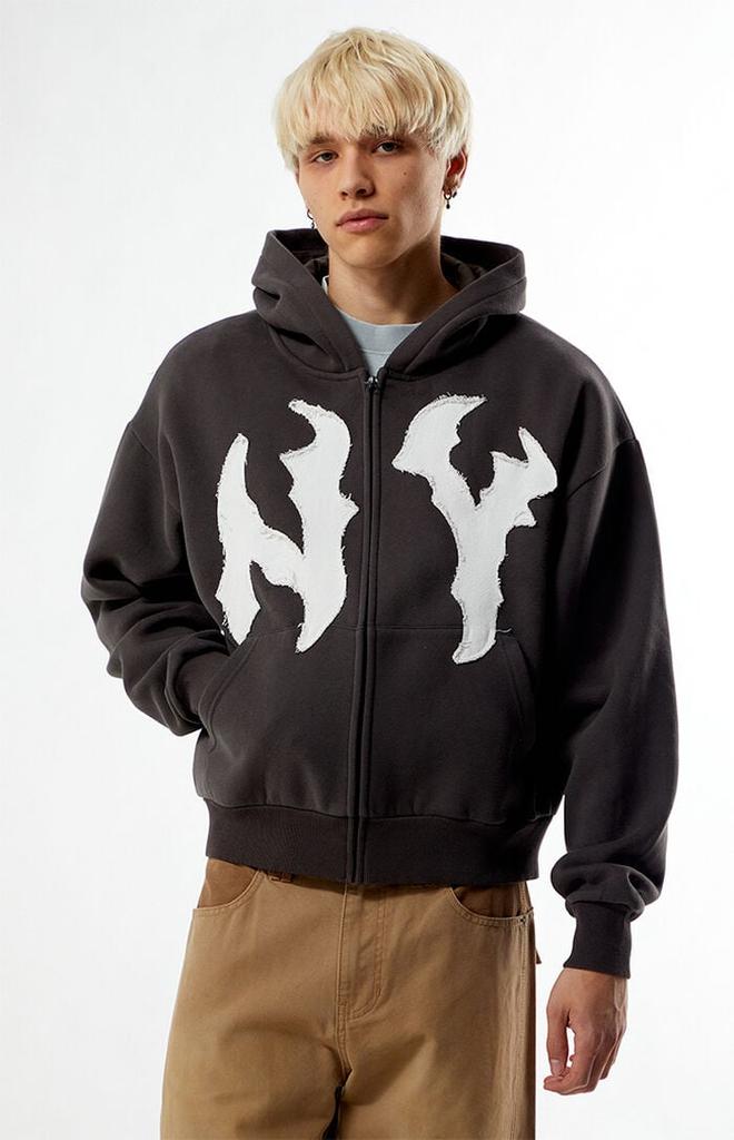 PacSun NY Raw Applique Full Zip Up Hoodie - Hoodies - BeyondStyle