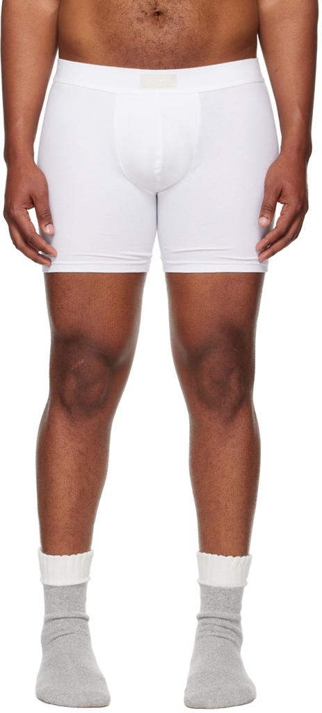 SKIMS Three-Pack White SKIMS Cotton 5" Boxer Briefs