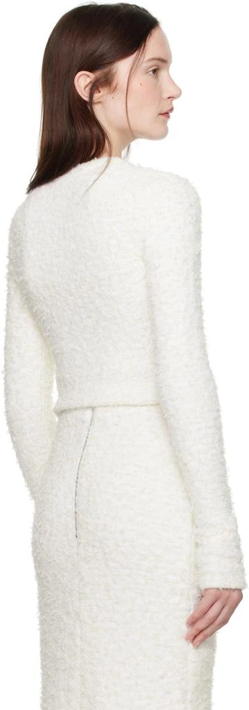 Balenciaga Off-White Cropped Cardigan 3