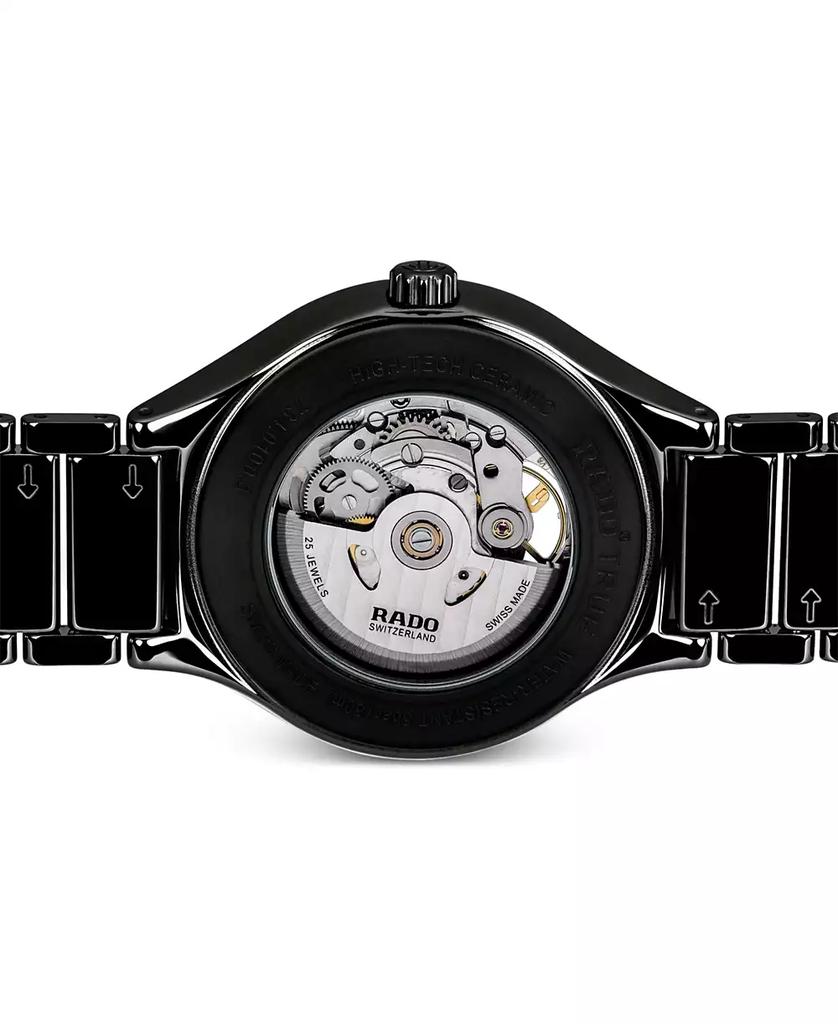 Rado Unisex Swiss Automatic True Secret Black Ceramic Bracelet Watch 40mm