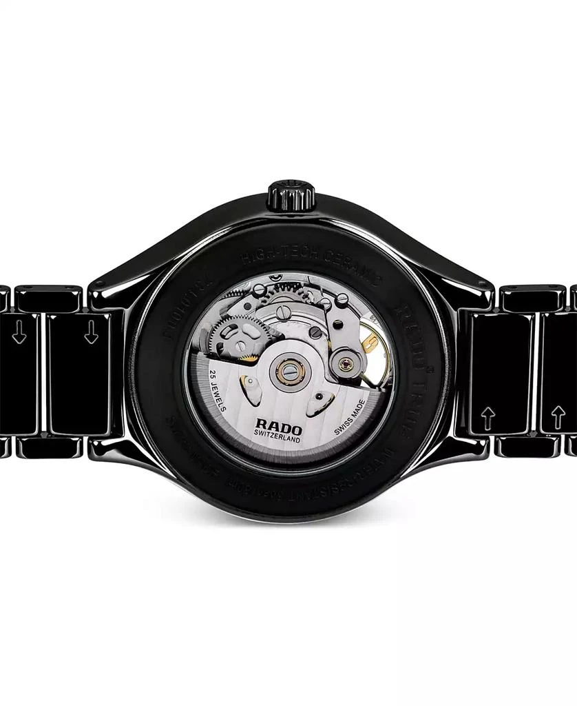 Rado Unisex Swiss Automatic True Secret Black Ceramic Bracelet Watch 40mm 2