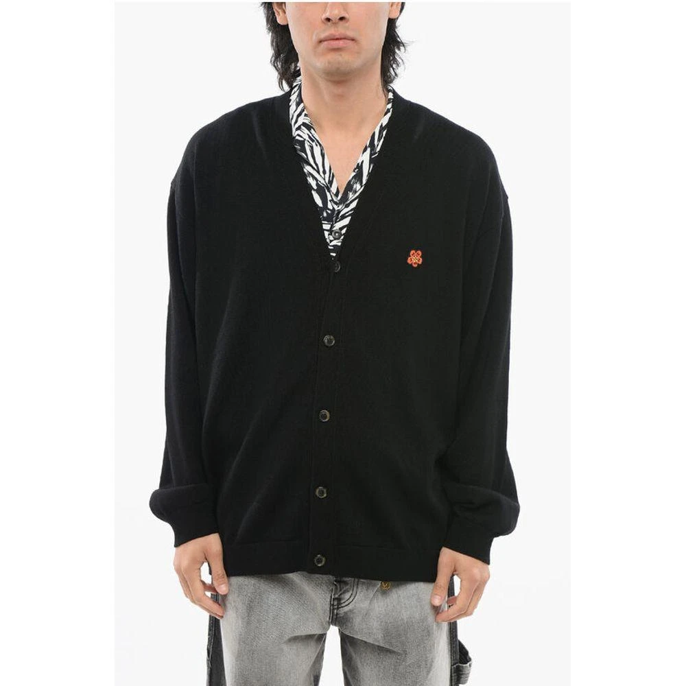 Kenzo V Neck BOKE FLOWER Wool Men's Cardigan 1