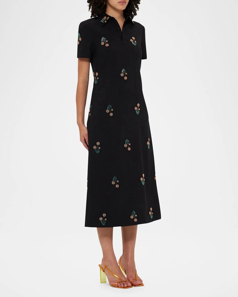LEO LIN Nadine Wildflower Embellished Midi Shirtdress 4
